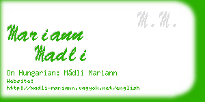 mariann madli business card